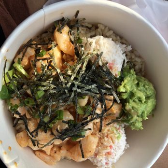 Poki One N Half - Large Bowl w/ brown rice, imitation crab, shrimp, green onions, seaweed flakes, avocado...all mixed with the hot poki sauce n spicy mayo :b - Seafood Near Me - Chula Vista, California Poki One N Half - Large Bowl w/ brown rice, imitation crab, shrimp, green onions, seaweed flakes, avocado...all mixed with the hot poki sauce n spicy mayo :b - Seafood Near Me - Chula Vista, California