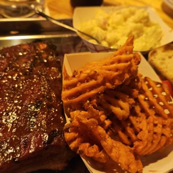Smoke & Glory - Pork ribs plate with sour dough bread, sweet potato fries and potato salad - Barbeque Near Me - Chula Vista, California
