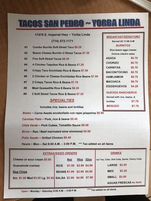 Menu photo 7 Taco's San Pedro Yorba Linda, CA Menu photo 7 Taco's San Pedro Yorba Linda, CA