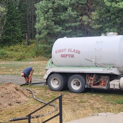 First Class Septic - Tony working hard.