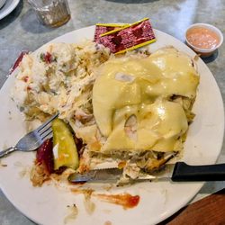 Lighthouse Diner - 12-24-25. Turkey Ruben with a mound of potato salad. Excellent.
