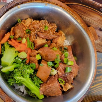 Fun Station - Three protein rice delicious! - Noodles Near Me - Honolulu, Hawaii