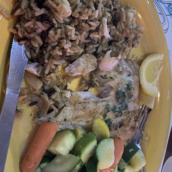 Ocean Deck - Grouper dinner w/ wild rice & mixed veg - Seafood Near Me - Daytona Beach, Florida