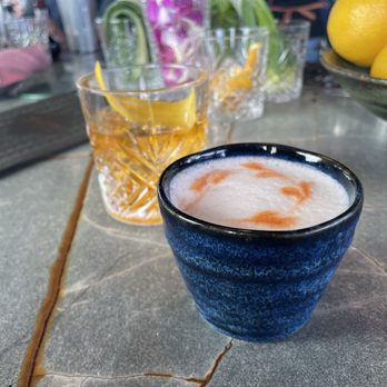 Kaiyo Rooftop - Pisco in a Japanese style cup. - Peruvian Near Me - San Francisco, California