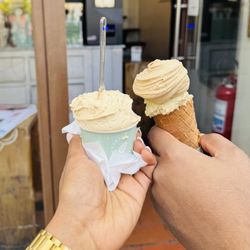 Edoardo - Left- salted caramel, right- coffee and pistachio