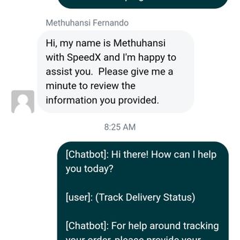 Speedex Courier - Chatbot convo - Couriers & Delivery Services Near Me - Fremont, California