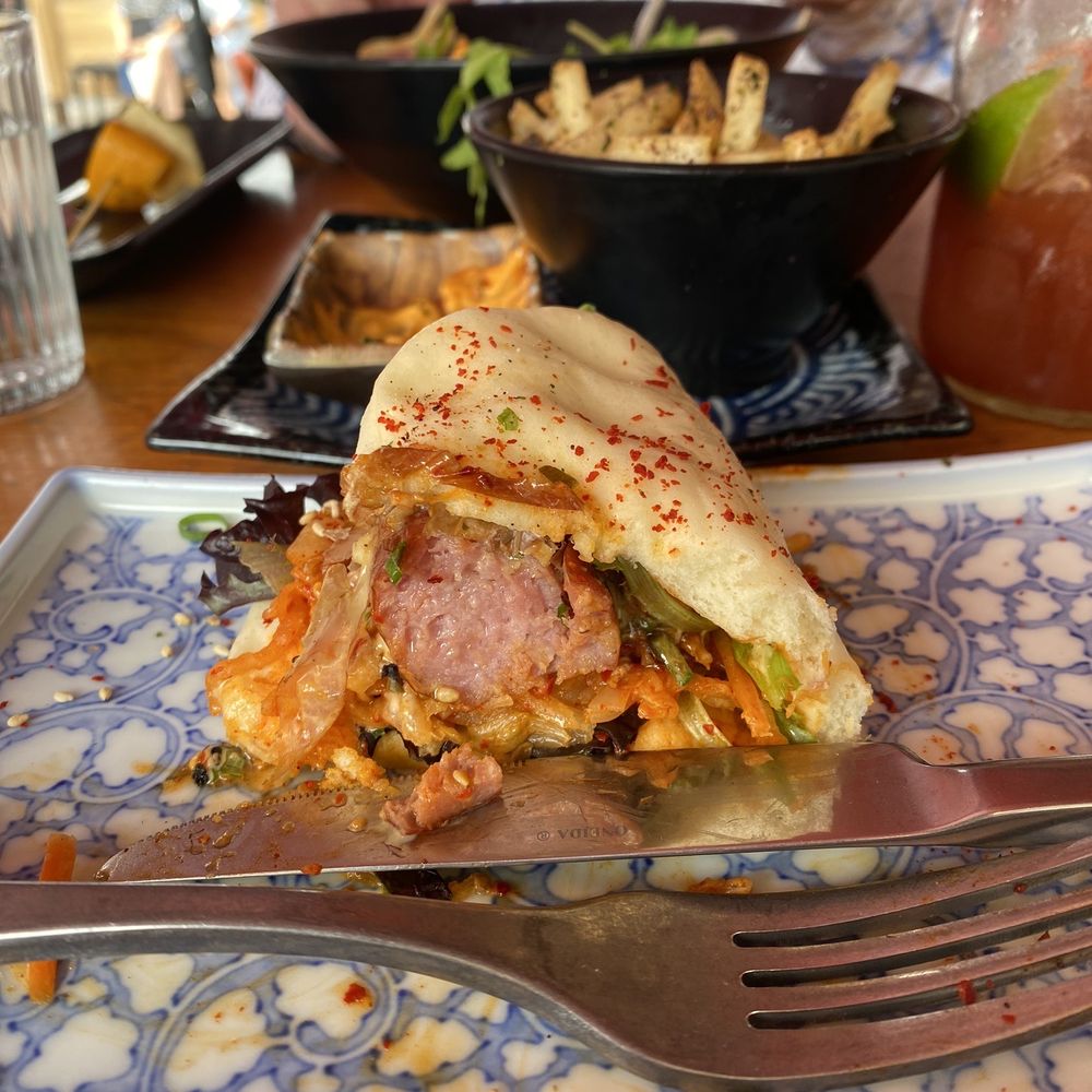 Block Kitchen + Bar - Delicious Japadog on the small plate menu Bun was so fresh! - Sandwiches Near Me - Banff, Alberta