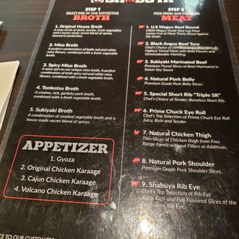 Shabuya - Broth and meat choices - Hot Pot Near Me - Honolulu, Hawaii