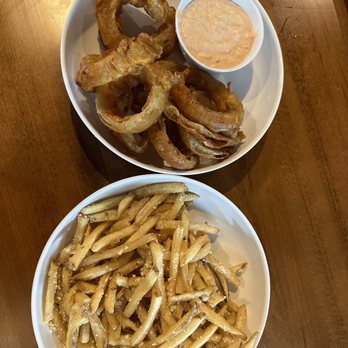Bohemian Bull - Parmesan truffle fries and onion rings - Breakfast & Brunch Near Me - Mount Pleasant, South Carolina Bohemian Bull - Parmesan truffle fries and onion rings - Breakfast & Brunch Near Me - Mount Pleasant, South Carolina