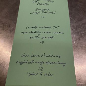 La' Shukran - Dessert menu 2.1.25 - Middle Eastern Near Me - Washington, DC, District of Columbia