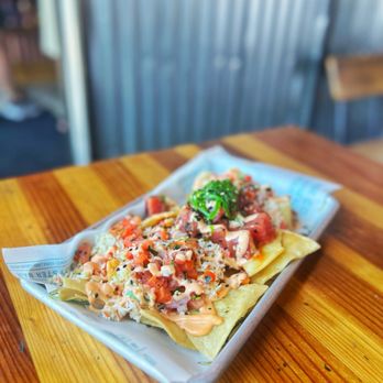 Seasurf Fish - Happy Hour Poki Nachos | IG @moniquedao - Seafood Near Me - Yorba Linda, California
