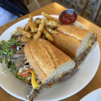 Bloom - Philly Steak Sandwich with Garlic Fries - American Near Me - Santa Clara, California Bloom - Philly Steak Sandwich with Garlic Fries - American Near Me - Santa Clara, California
