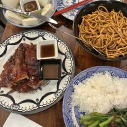 Roast duck combo, and OG Charsiu Noodle 叉燒炒麵
