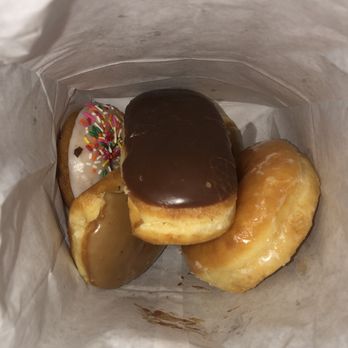 Manna Donuts - Chocolate bar, maple bar, glaze, and sprinkle! (Not pictured the chocolate cruller which was the best!) - Donuts Near Me - Loma Linda, California Manna Donuts - Chocolate bar, maple bar, glaze, and sprinkle! (Not pictured the chocolate cruller which was the best!) - Donuts Near Me - Loma Linda, California