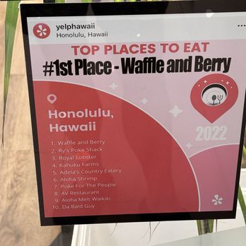 Waffle and Berry - Top spot award - Waffles Near Me - Honolulu, Hawaii
