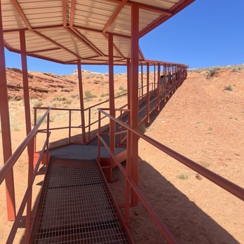 National Park Express - Incline walkway after exiting upper antelope canyon - Tours Near Me - Las Vegas, Nevada National Park Express - Incline walkway after exiting upper antelope canyon - Tours Near Me - Las Vegas, Nevada