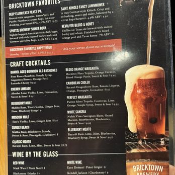 Bricktown Brewery - Cocktail menu - Breweries Near Me - Lawton, Oklahoma