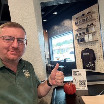 Connect Coffee - Enjoying an Americano at the coffee shop. Wonderful relaxing atmosphere! - Community Service/Non-Profit Near Me - Caldwell, Texas