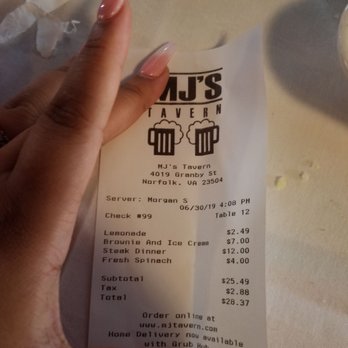 Mj's Tavern - Corrected reciept - Gay Bars Near Me - Norfolk, Virginia Mj's Tavern - Corrected reciept - Gay Bars Near Me - Norfolk, Virginia