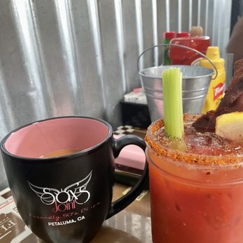 Sax's Joint - Fresh brewed tasty coffee and a Bloody Mary that is out of this world with bacon and veggies. - Breakfast & Brunch Near Me - Petaluma, California
