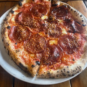 Il Lazzarone - The Pepperoni with Spicy Honey added - Pizza Near Me - Kansas City, Missouri Il Lazzarone - The Pepperoni with Spicy Honey added - Pizza Near Me - Kansas City, Missouri