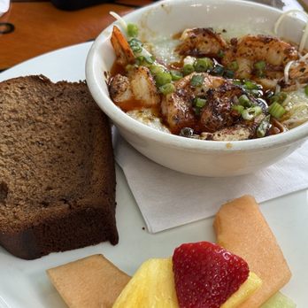 Blue Heaven - Shrimp & grits with banana bread - Breakfast & Brunch Near Me - Key West, Florida