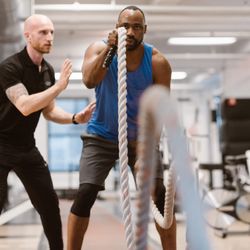 Zach Moore Personal Training - Battle ropes! Fantastic for high-intensity intervals and great for your shoulders and core. Push it James!