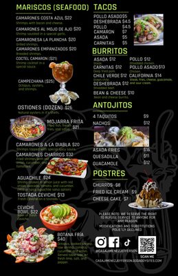 Menu photo 6 Casa Jimenez Murrieta, CA