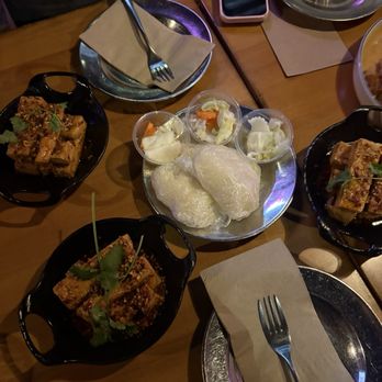 Kin Len Thai Night Bites - V-Spicy Tofu Bomb with Sticky Rice - Thai Near Me - Seattle, Washington Kin Len Thai Night Bites - V-Spicy Tofu Bomb with Sticky Rice - Thai Near Me - Seattle, Washington