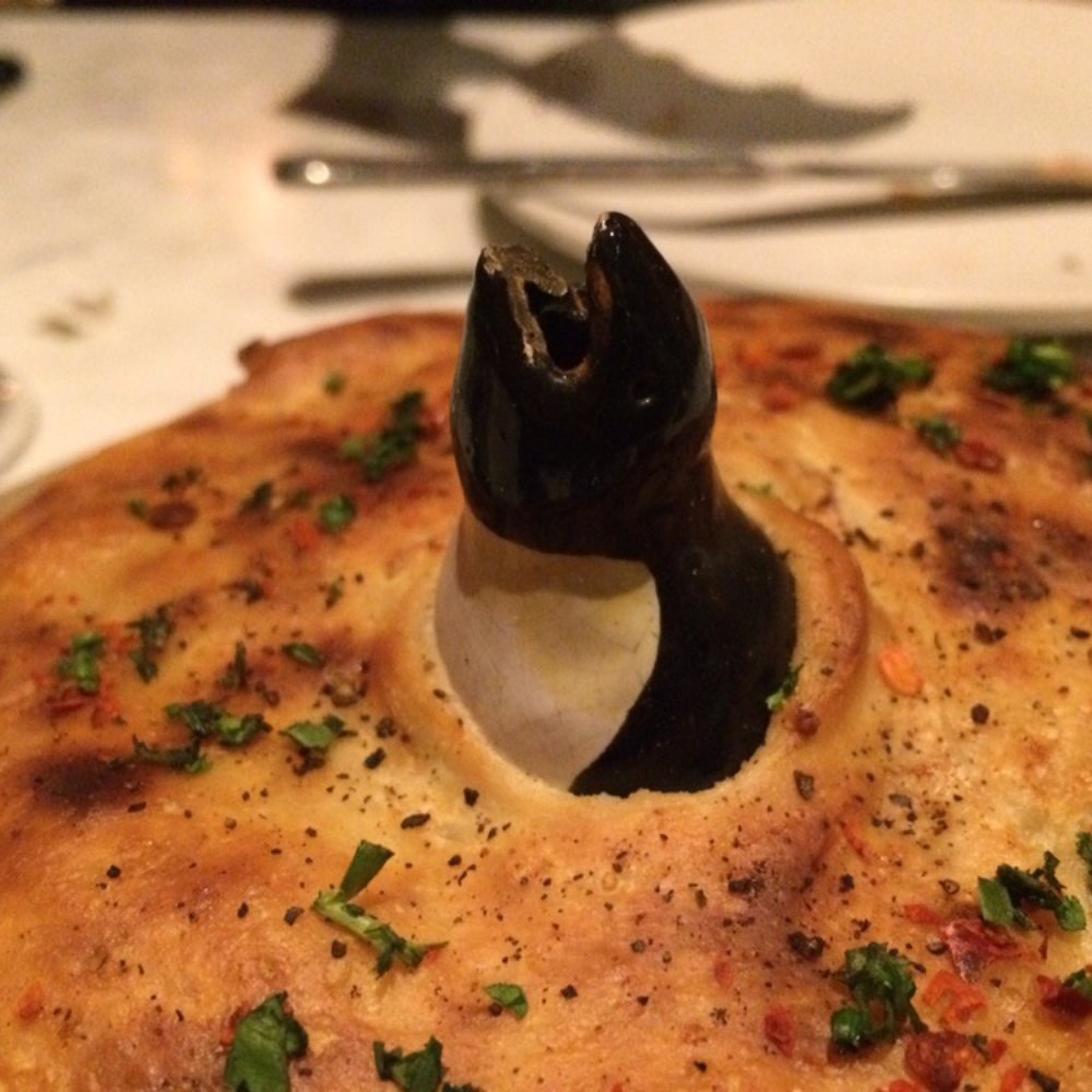 The Commoner - Steak & Ale pie - close up. Theres a penguin! - New American Near Me - Pittsburgh, Pennsylvania The Commoner - Steak & Ale pie - close up. Theres a penguin! - New American Near Me - Pittsburgh, Pennsylvania