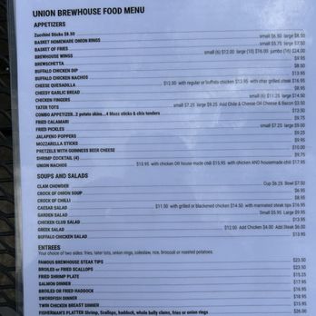 Union Brewhouse - Menu - American Near Me - Weymouth, Massachusetts