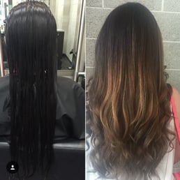 Before and after pics of my bayalage & cut by Sharon. Love it! Before and after pics of my bayalage & cut by Sharon. Love it!