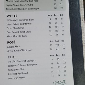 Palm Tree Club - Wine menu - New American Near Me - Orlando, Florida Palm Tree Club - Wine menu - New American Near Me - Orlando, Florida