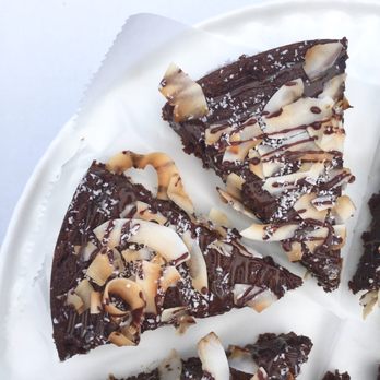 Bare Bakery - a slice of chocolate pizza on a plate - Gluten-Free Near Me - Houston, Texas
