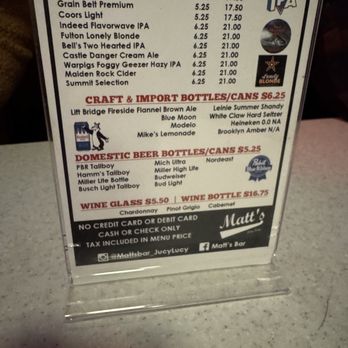 Matt's Bar - Menu - Burgers Near Me - Minneapolis, Minnesota