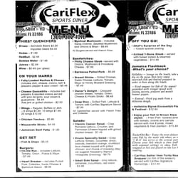 Cariflex Sports Diner - Menu