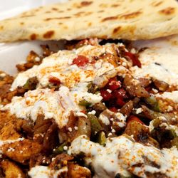 Kebab King - Chicken kebab with grilled veggies and no salad.