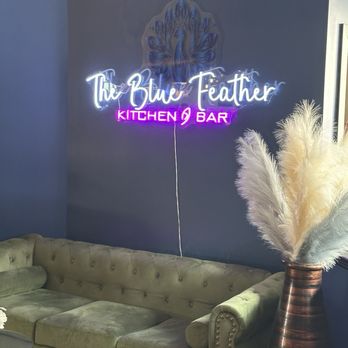 The Blue Feather - Beautiful LED Sign - Bars Near Me - Lewiston, Maine