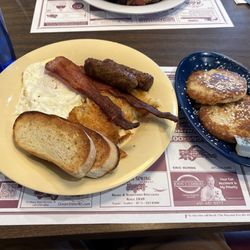 Johnny's Chalet - Hungry man plate with Johnny Cakes