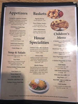 Menu photo 1 The Frying Pan Houston, MO Menu photo 1 The Frying Pan Houston, MO
