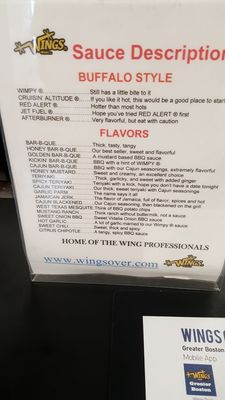 Menu photo 2 Wings Over Boston Boston, MA