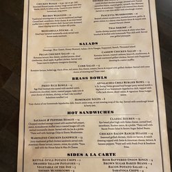 Brass Monkey - Current menu