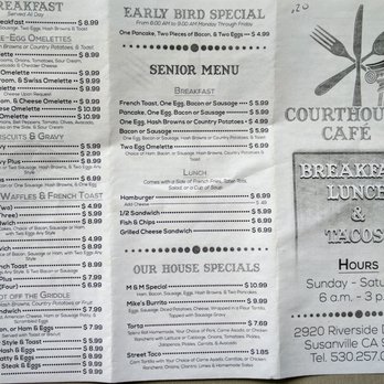 Courthouse Cafe - Menu page 1 (April 2017) - Breakfast & Brunch Near Me - Susanville, California