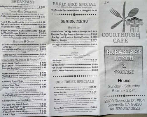 Menu photo 7 Courthouse Cafe Susanville, CA