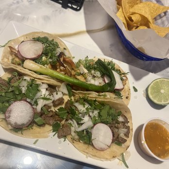 Rancho Azteca Mexican Restaurant  - Street tacos (2 chicken 2 steak) - Mexican Near Me - Dover, Delaware