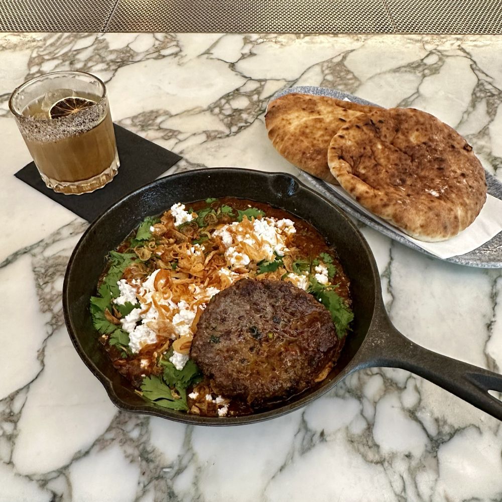 K'Far - Shakshuka with Merguez Sausage and Persian Margarita - Breakfast & Brunch Near Me - Brooklyn, New York