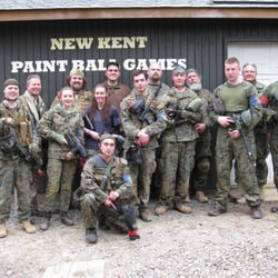 New Kent Paint Ball Games - Group photo of staff during the Chick-fil-A paintball game.