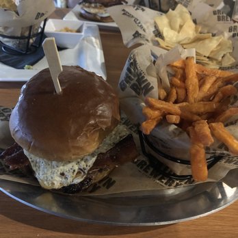 Bricktown Brewery - Breakfast burger W/ sweet tato fries - Breweries Near Me - Enid, Oklahoma Bricktown Brewery - Breakfast burger W/ sweet tato fries - Breweries Near Me - Enid, Oklahoma