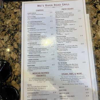 Mo's River Road Grill - Menu - Wine Bars Near Me - Salinas, California