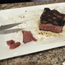 HM’s Steakhouse - NY Strip, under cooked.